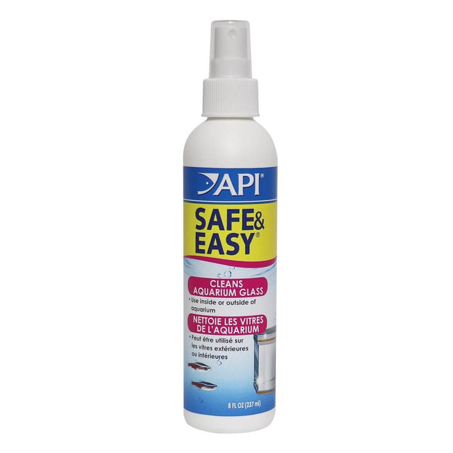 API Safe and Easy Aquarium Glass Cleaner spray bottle, designed for safe and effective cleaning of aquarium glass and acrylic.