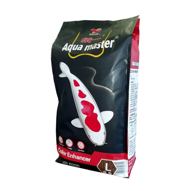 Aqua Master Koi Food Color Enhancer packaging designed to enhance vibrant colors in Koi fish.