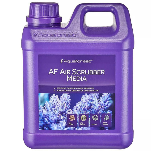 Aquaforest AF Air Scrubber Media 2L bottle for effective CO2 absorption and coral growth support in aquariums.