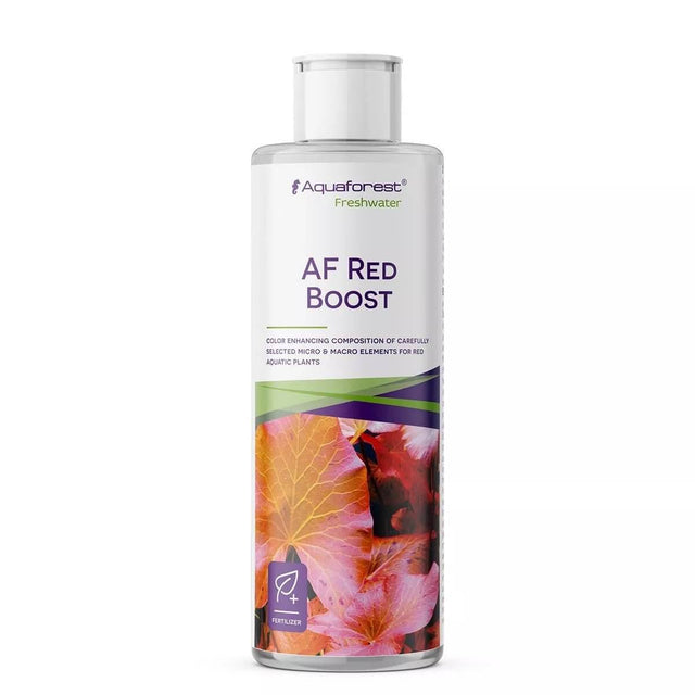 Aquaforest AF Red Boost 250ml bottle for enhancing red coloration in aquatic plants with micronutrients and phytohormones.