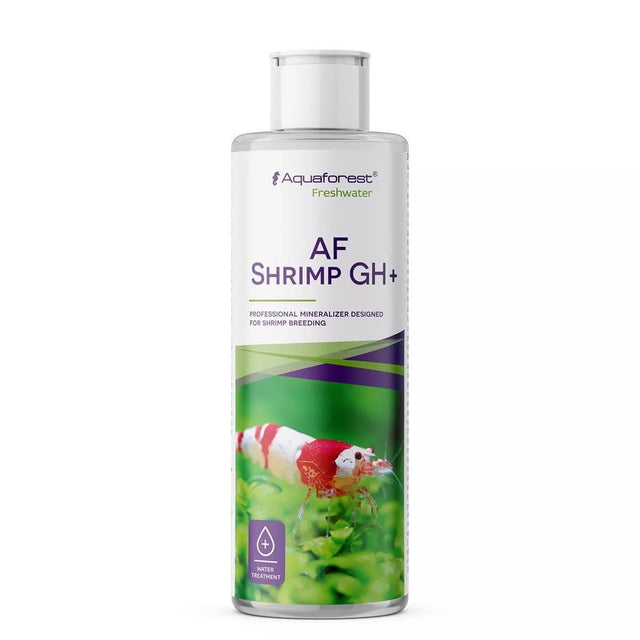 Aquaforest AF Shrimp GH+ liquid mineralizer for freshwater shrimp breeding and molting, ideal for Bee and Crystal species.