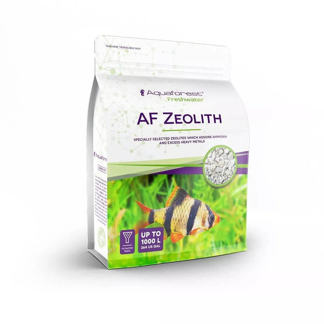 Aquaforest AF Zeolith Freshwater 1000ml packaging for ammonia removal in freshwater aquariums.