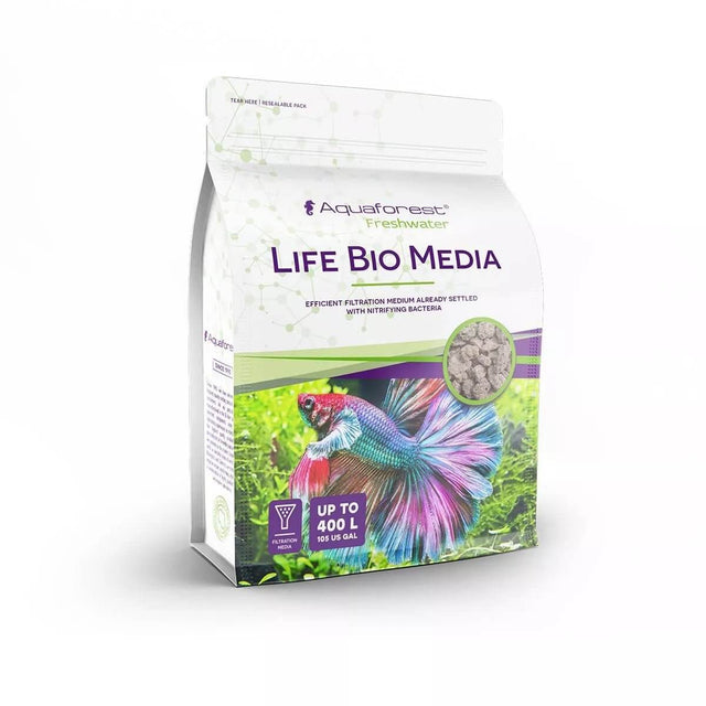 Aquaforest Life Bio Media Bag for freshwater aquariums, pre-seeded with beneficial bacteria for efficient filtration.