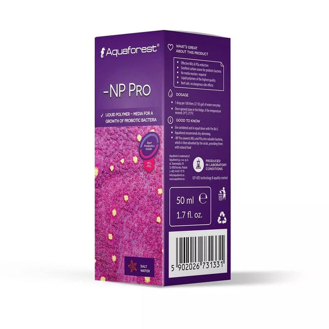 Aquaforest -NP Pro Liquid Bacterial Growth Polymer packaging, 50 ml, designed for rapid probiotic bacteria growth.