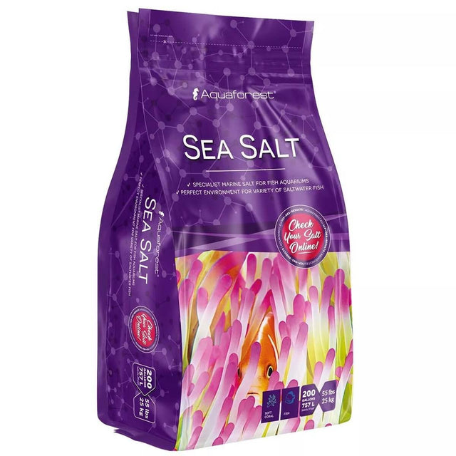 Aquaforest Sea Salt Mix for marine aquariums, ideal for fish, hardy corals, and invertebrates, high-quality synthetic marine salt.