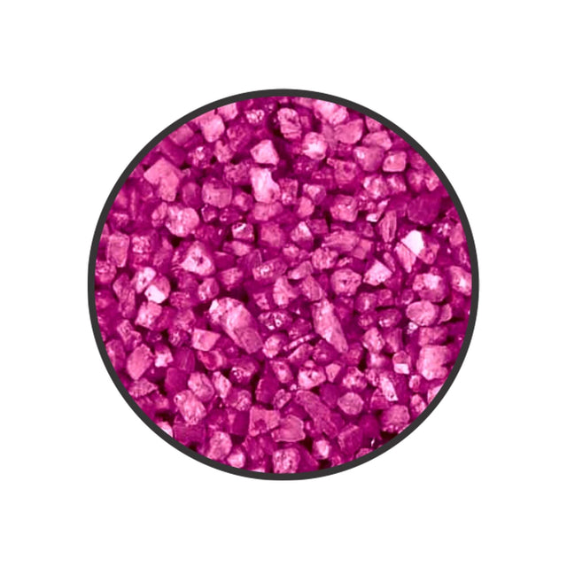 Vibrant pink aquarium colored gravel, non-toxic and safe for fish and plants, ideal for aquariums and fish bowls, 2.5mm grain size.