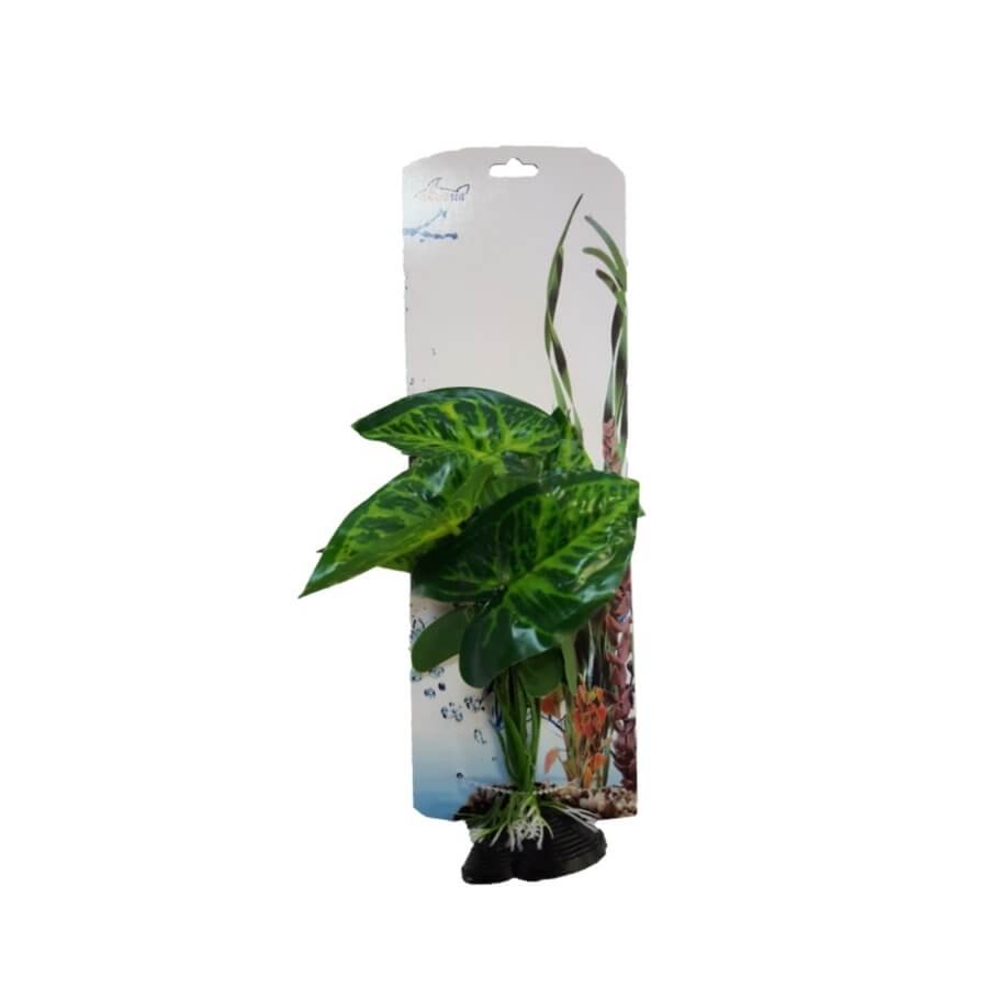 Aquarium Plastic Plant PP6422 vibrant artificial decoration for fish tanks, dimensions 16x7x20cm, low maintenance, ceramic base.
