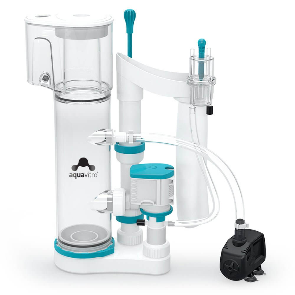 Aquavitro Division Protein Skimmers featuring polycarbonate collection cup and adjustable components for optimal performance.