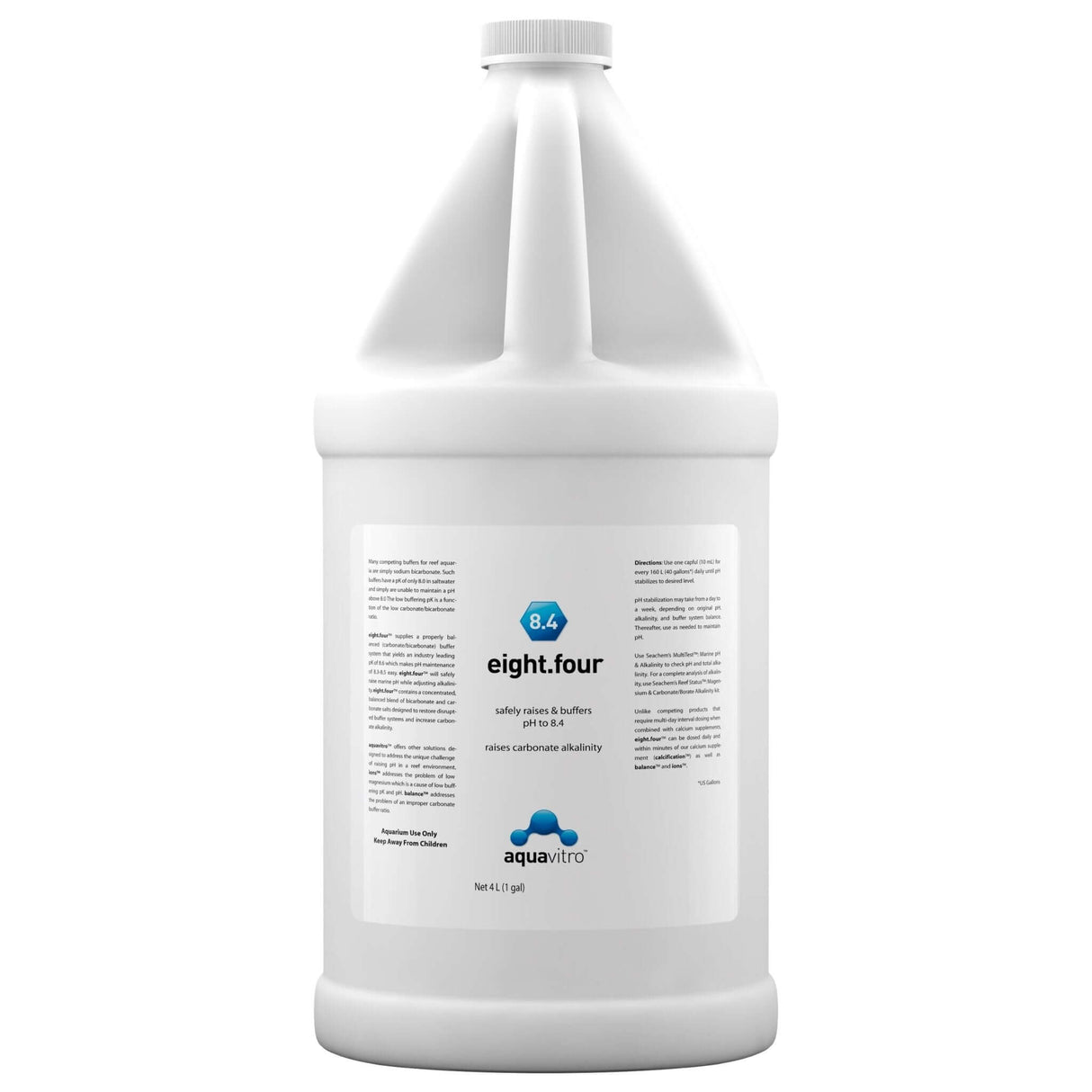 Aquavitro Eight.Four buffer solution for marine aquariums, ensuring stable pH and alkalinity maintenance.
