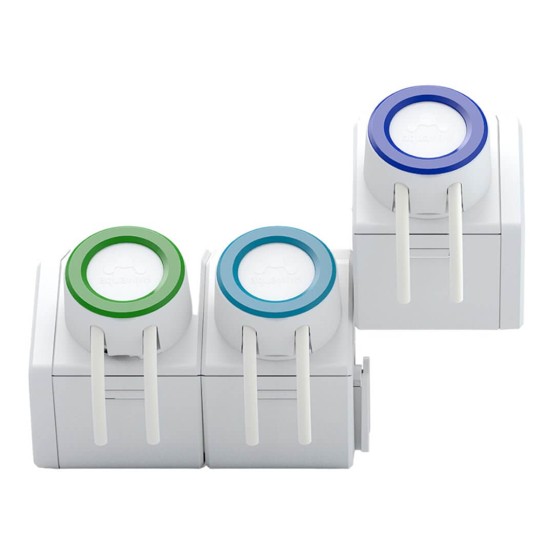 Aquavitro Sentia Dose Primary Unit with three color-coded dosing heads for aquarium management.