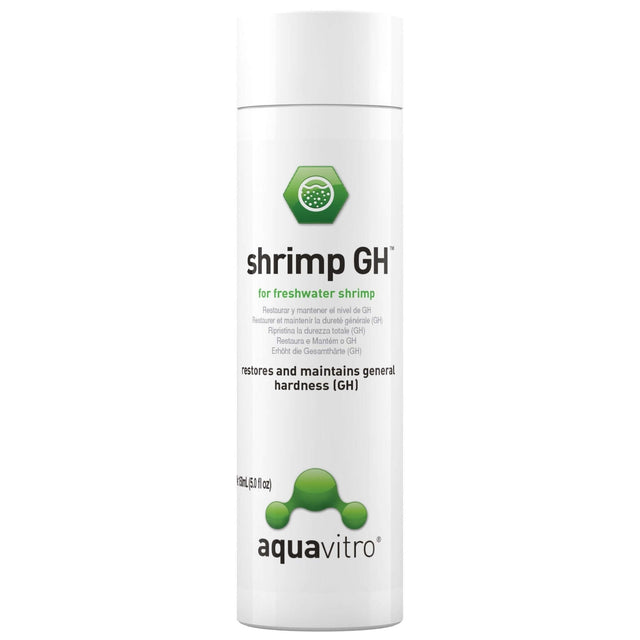 Aquavitro Shrimp GH bottle for freshwater shrimp, restores and maintains general hardness (GH) in aquariums.