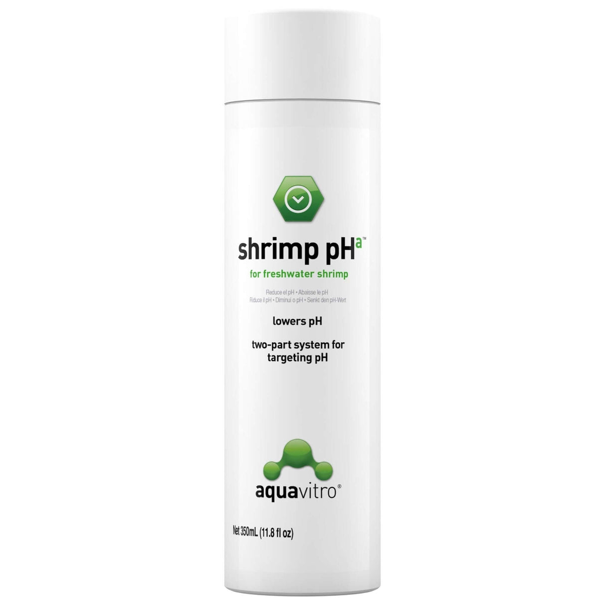 Aquavitro Shrimp pHa bottle for lowering pH in freshwater shrimp aquariums, part of a two-part system.