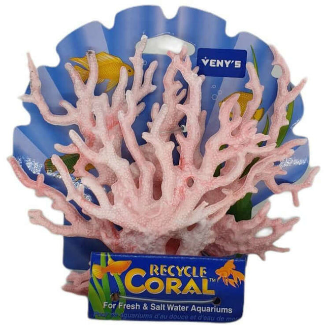 Artificial pink coral ornament for aquariums, enhancing underwater decor in both fresh and saltwater setups.