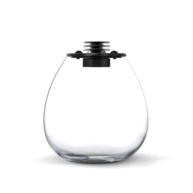 Biolark Bio Bottle LED PD Terrarium in organic teardrop design, showcasing its clear glass structure and modern lid.