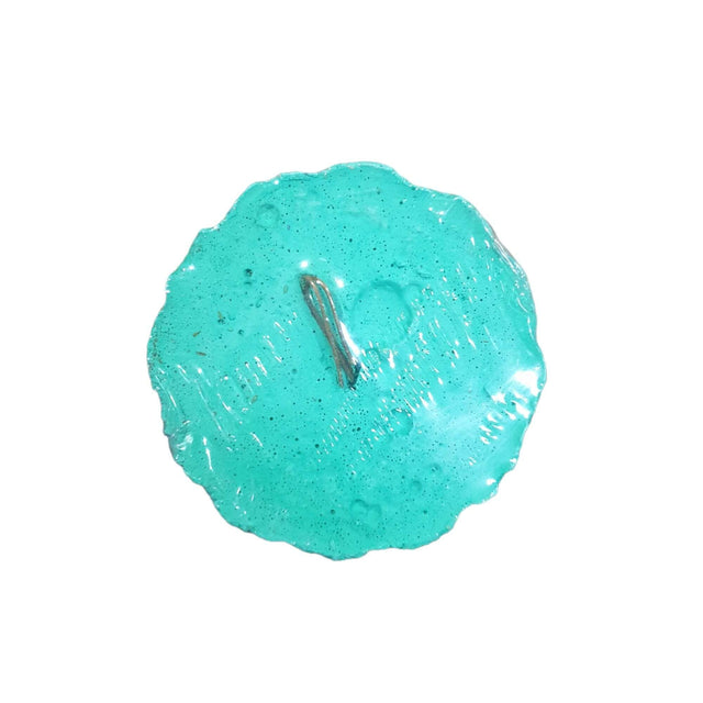 Bird mineral block in vibrant turquoise, designed for pecking and nutritional enrichment for birds.