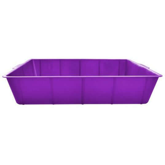 Purple cat litter tray designed for functionality and style, perfect for integrating into home decor.