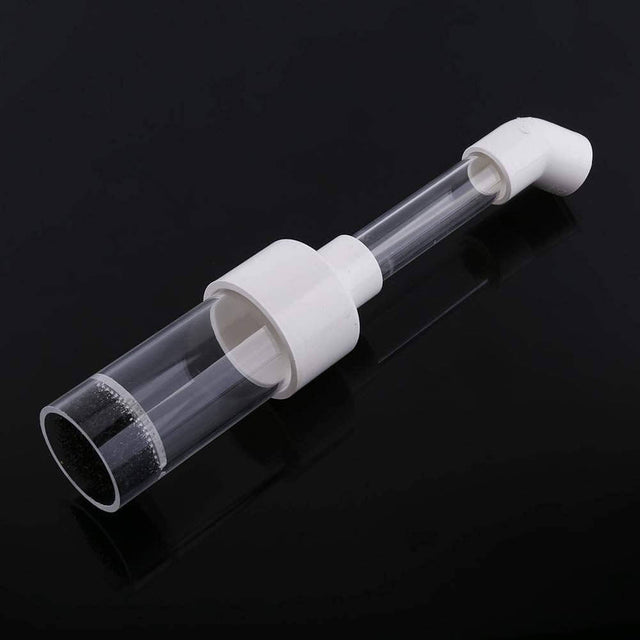Cichlids egg tumbler incubator with clear tube and white clamp for efficient fish egg hatching and breeding.