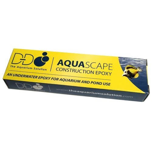 D-D Aquascape Construction Epoxy packaging for bonding in saltwater and freshwater aquariums and ponds.