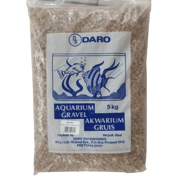 Daro Aquarium Gravels 5kg pack, essential substrate for fish tanks, suitable for aquarists.