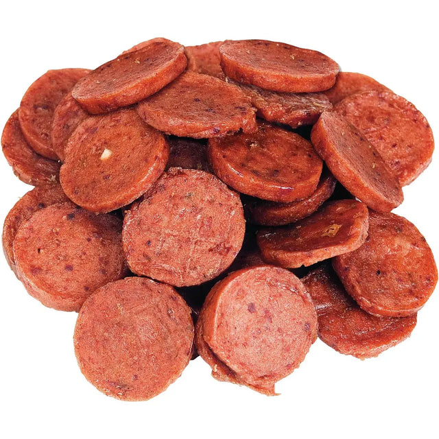 Dog Fest Meat Medallions with Ostrich, tender and chewy protein snacks for dogs, 90g pack, exotic dog treats.