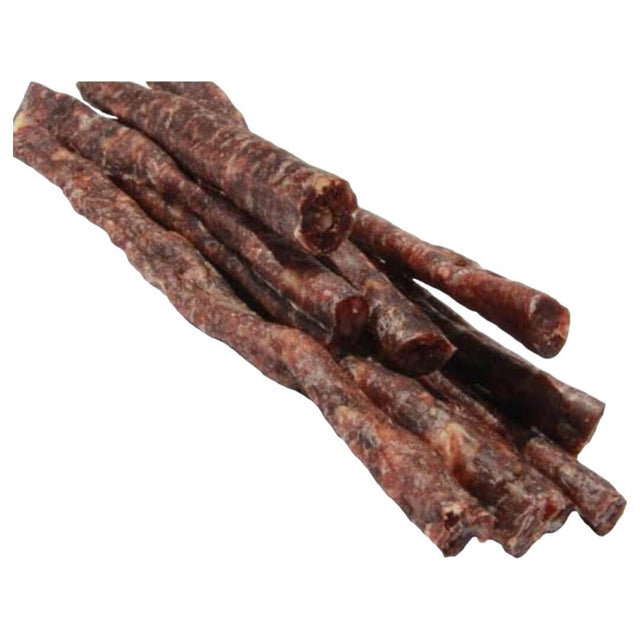 Dog treat chicken drywors sticks, 100g air-dried protein, no grains or fillers, natural single ingredient snack.