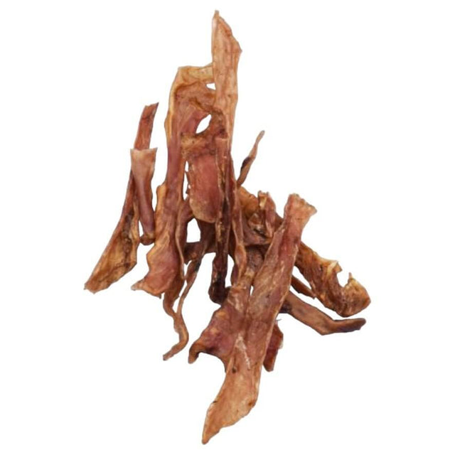 Ostrich chewy dog treats, 100% natural meat, air-dried, grain-free, single ingredient, 30g pack, healthy snack for dogs.