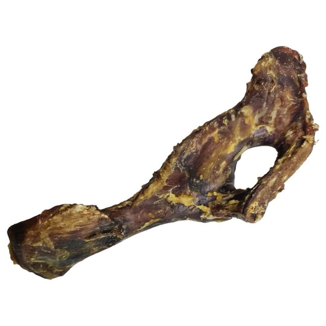 Large air-dried pork rump bone dog treat, 100% natural meat, no grains or fillers, single ingredient protein.
