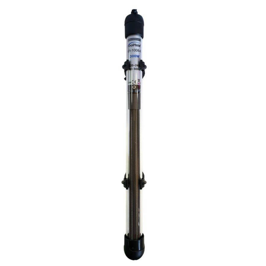 Dophin Aquarium Heater, compact submersible heater for marine and freshwater aquariums, high accuracy temperature control.