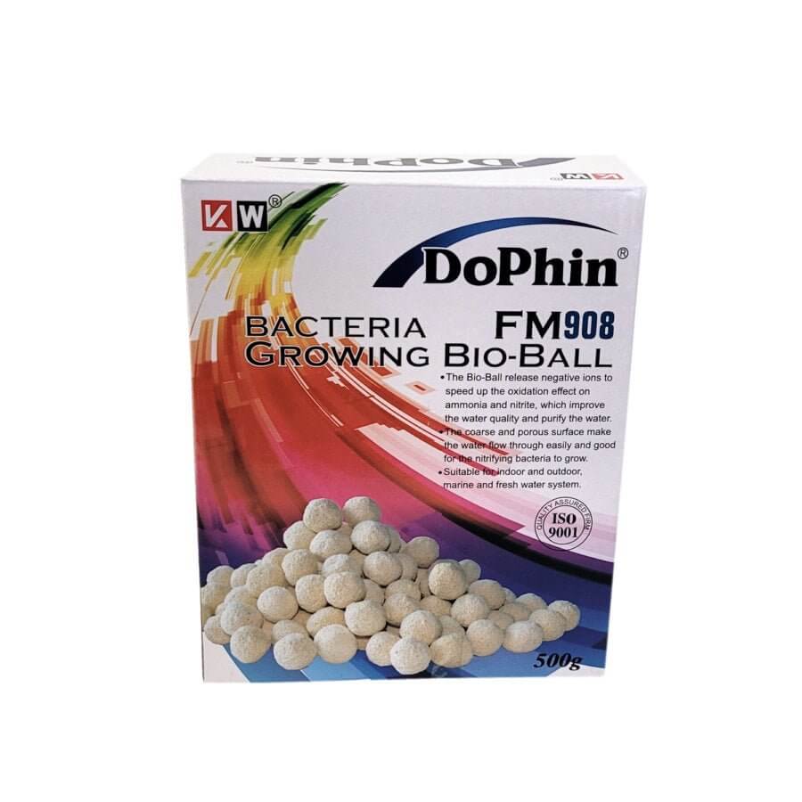 Dophin Bacteria Balls 500g package for water purification and nitrifying bacteria growth. Suitable for freshwater and marine systems.