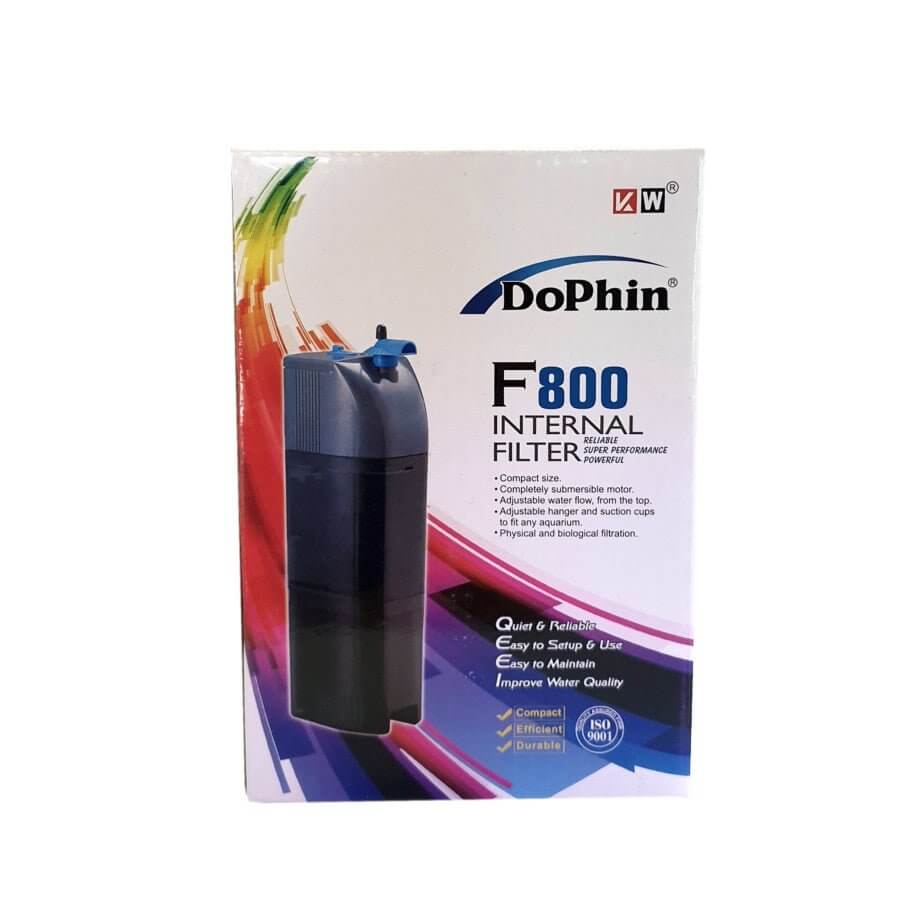 Dophin F800 Internal Filter packaging showcasing a powerful filtration system for aquariums.