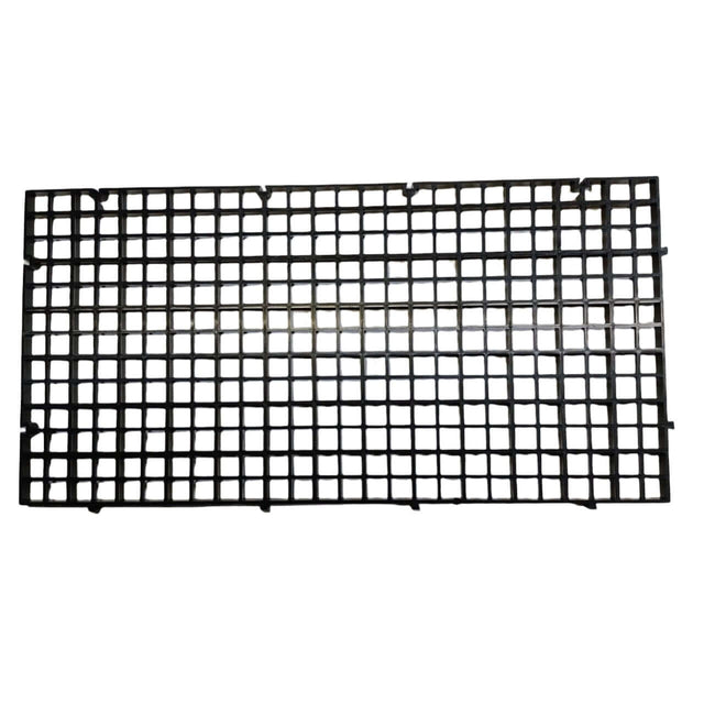 Black egg crate grid for aquarium use, dimensions 15 x 29.5 cm, designed for easy cutting and lock fit for displays.