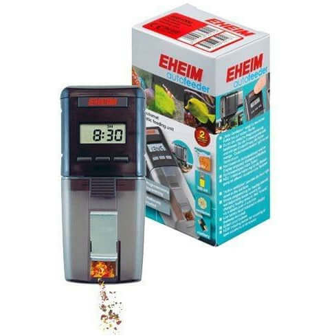 EHEIM Automatic Fish Feeder with digital display and feeder box, perfect for effortless fish feeding on busy days.