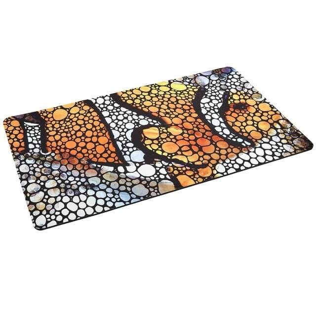 Flipper Clownfish Anti-Fatigue Floor Mat with vibrant orange and black design, perfect for home decor and aquarist gifts.