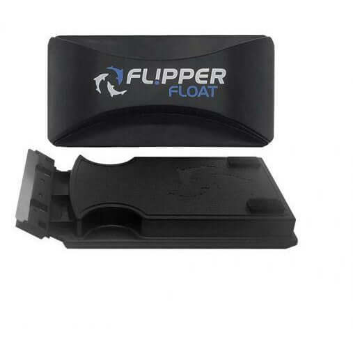 Flipper Float Aquarium Magnet Cleaner with scrubber and scraper for easy algae removal from aquarium glass.