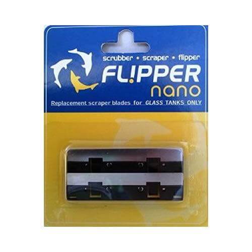 Flipper Float Replacement Blades pack for glass tanks, featuring stainless steel and ABS acrylic options.