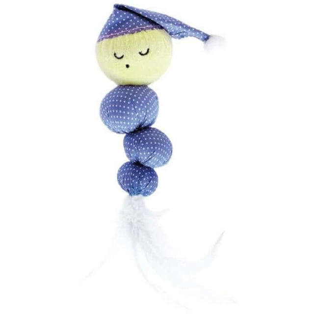 Glow Worm Cat Toy with a soft glowing body and feather tail for nighttime play, perfect for active kitties.