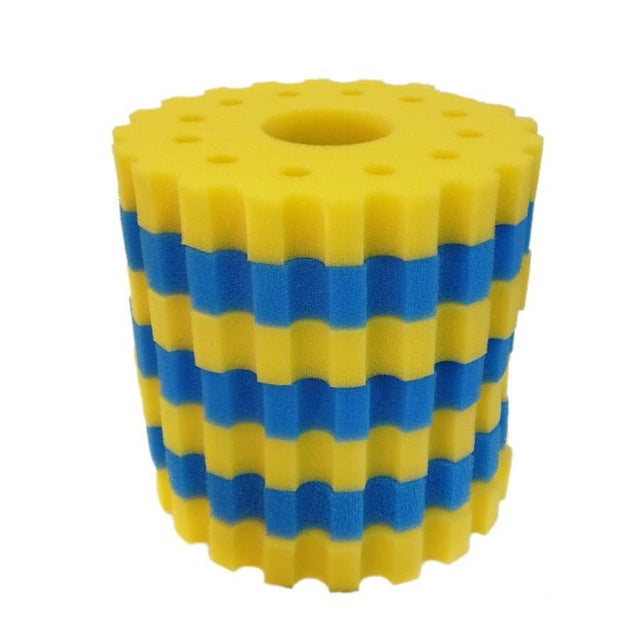 Grech Pond Bio Pressure Filter replacement sponge set in yellow and blue, designed for optimal pond water filtration.