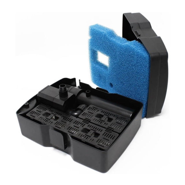 Grech CUF Pond Series internal fountain filter with UV light, featuring an integrated pump and blue foam.