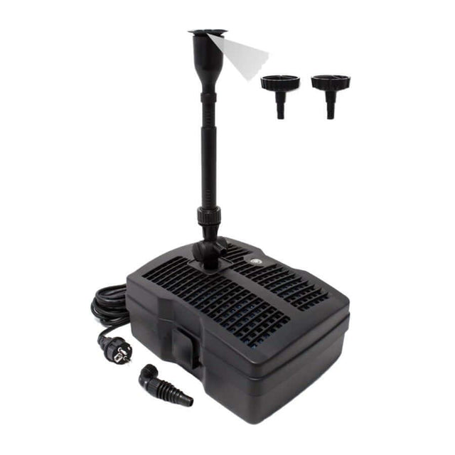 Grech Pond Internal Fountain Filter with UV light, pump, and fittings for pond water filtration and sterilization.