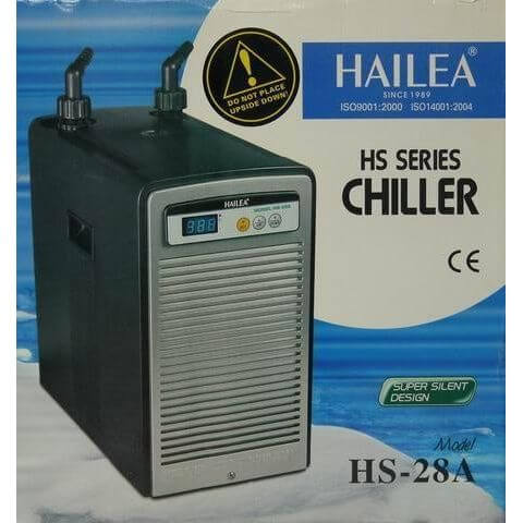 Hailea HS-28A Aquarium Chiller with digital control display, designed for silent indoor water cooling solutions.