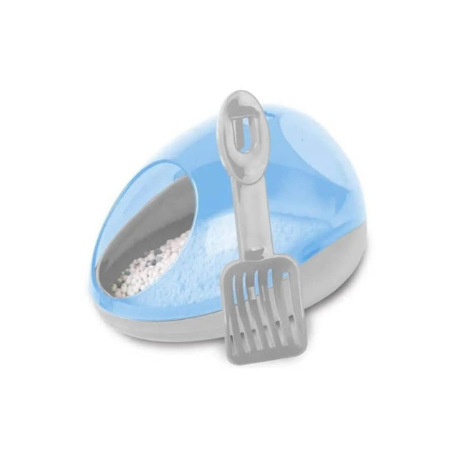 Hamster Potty Kit with a dome design and scoop for easy waste removal, ideal for dwarf and teddy bear hamsters.