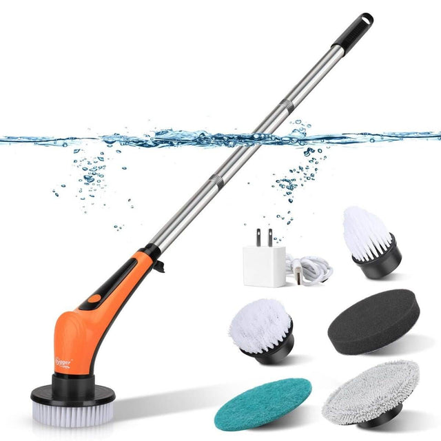 Hygger Aquarium 6 in 1 Electric Cleaning Brush with interchangeable heads for versatile cleaning in aquariums and pet areas.