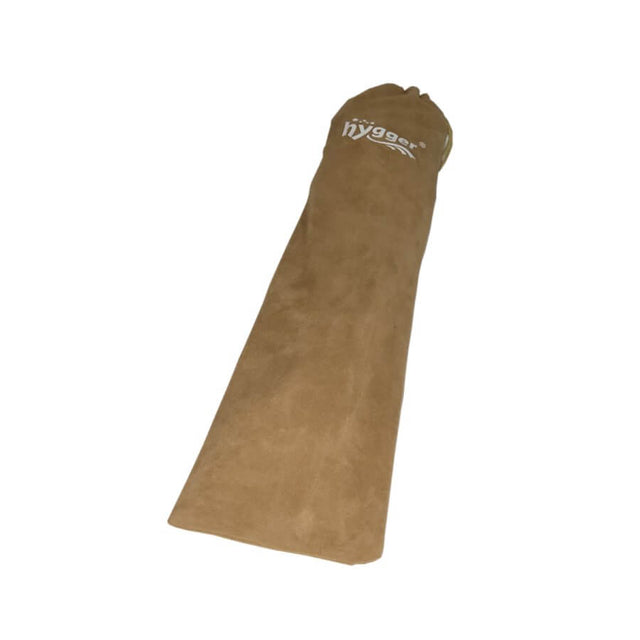 Hygger beige storage bag for aquarium tools, featuring a logo and drawstring closure for easy transport and organization.