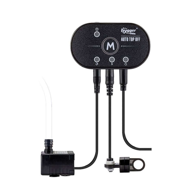Hygger Auto Top Off System with control panel and water pump for automatic aquarium water refilling and draining.