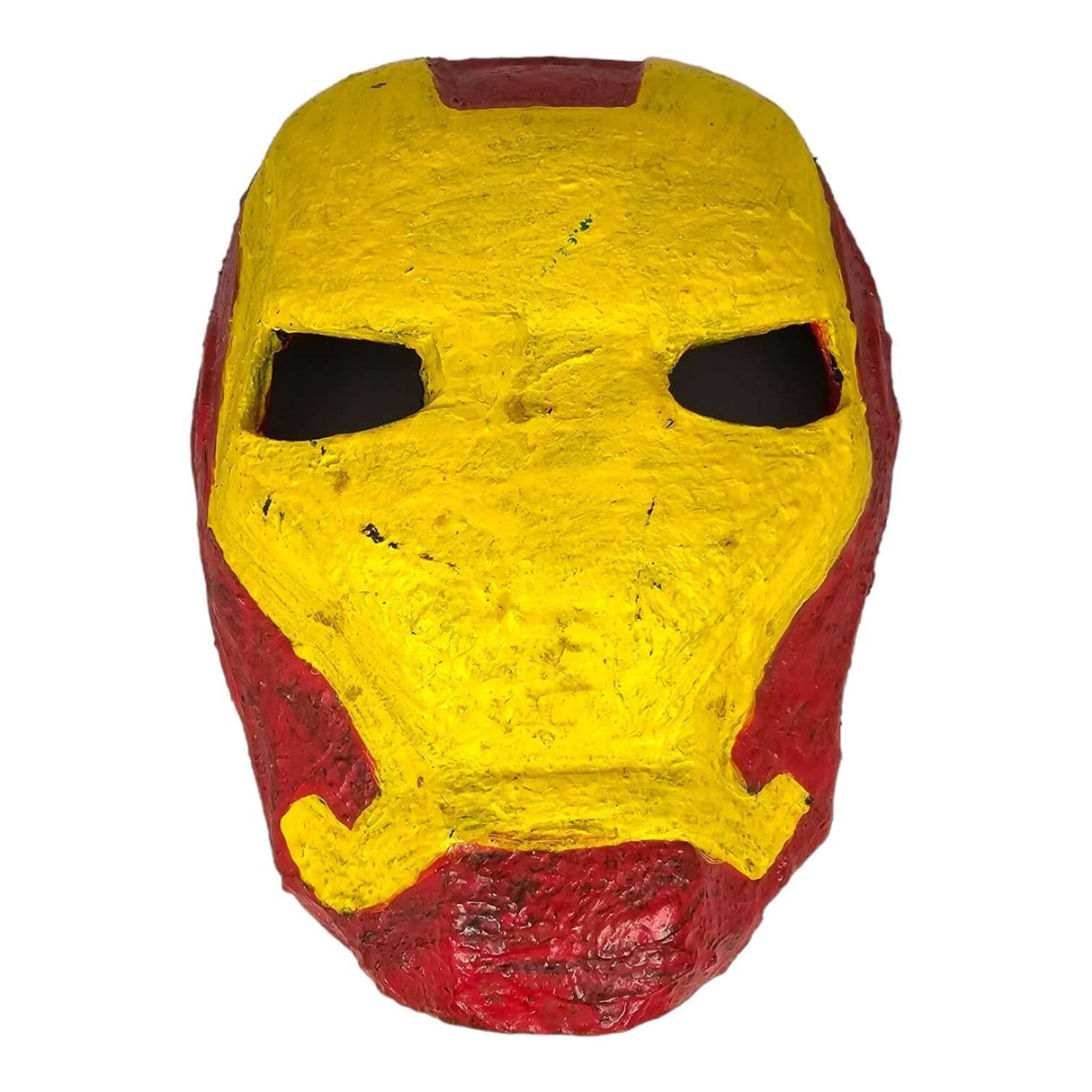 Iron Man mask aquarium ornament, colorful design, 16 x 19cm size, perfect for enhancing fish tanks and aquatic decor.