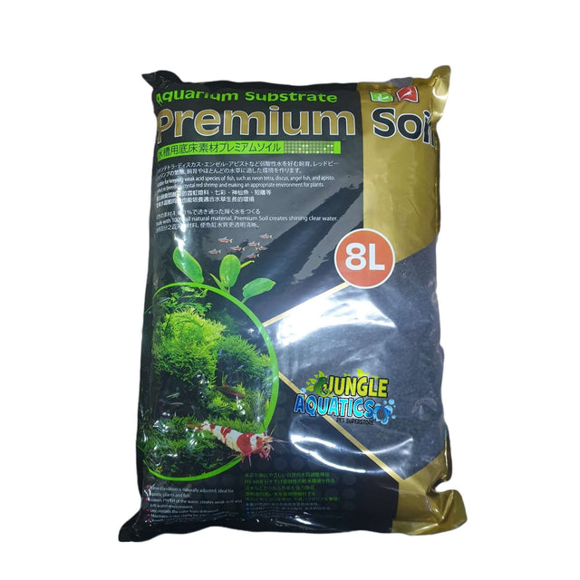 Ista Premium Aquarium Soil 8L packaging featuring porous substrate for healthy aquatic environments. Ideal for fish and plants.