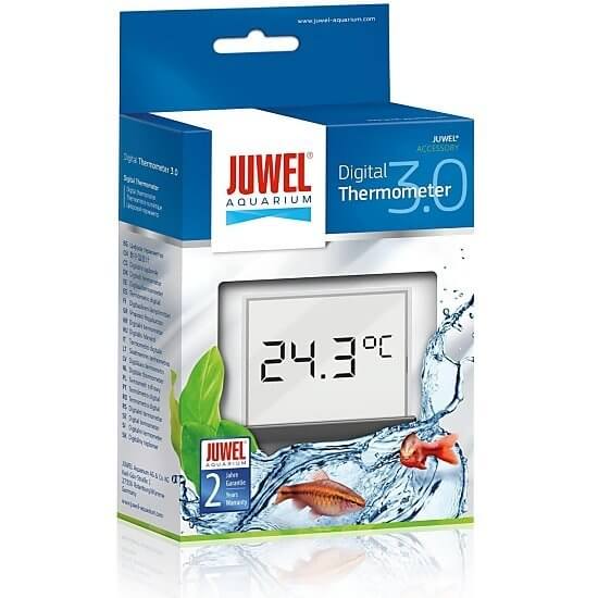 Juwel Digital Thermometer 3.0 packaging displaying large temperature reading for aquariums.