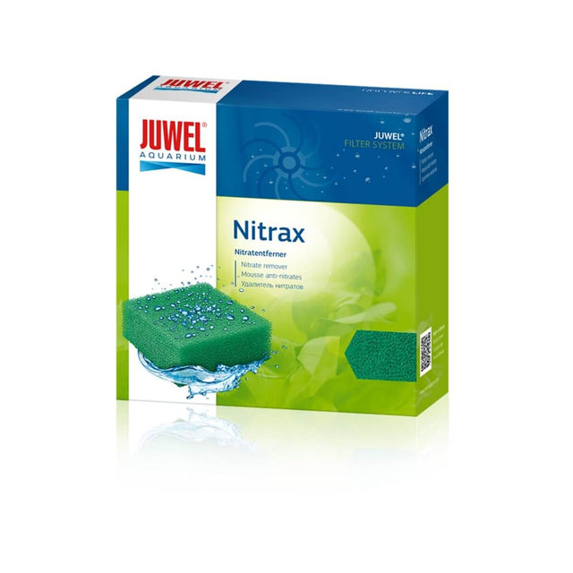 Juwel Nitrax Sponge for aquariums, reduces nitrate levels and algae growth, enhancing fish safety and water quality.