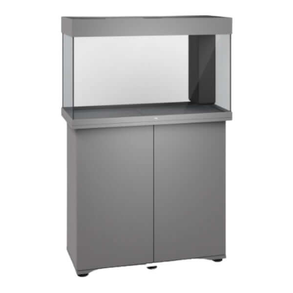 Juwel Rio Aquarium and Cabinet in modern grey, combining elegant design with functional storage for aquatic enthusiasts.