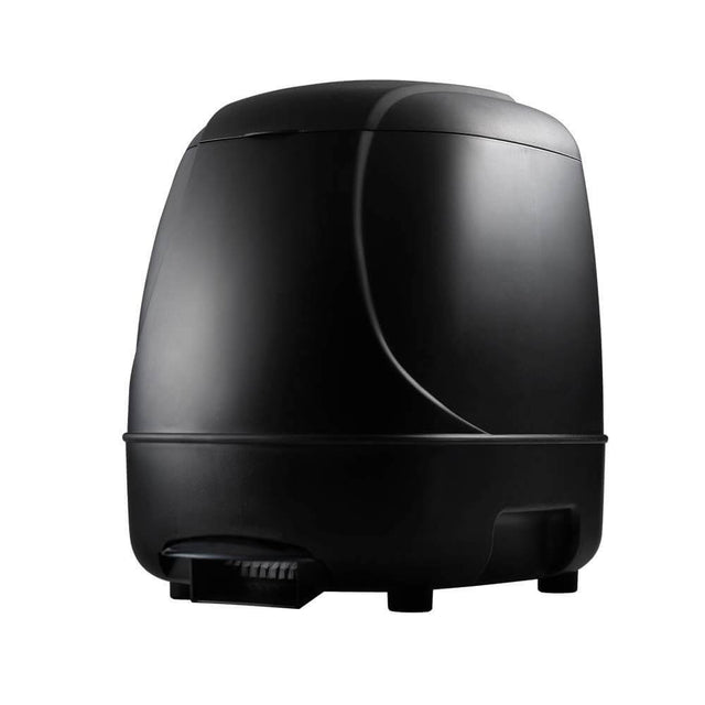 10L automatic fish feeder designed for Koi ponds, featuring a sleek black design for efficient fish feeding.